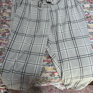 Torrid Grey Plaid Trousers With Tie